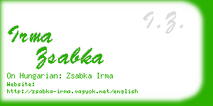 irma zsabka business card